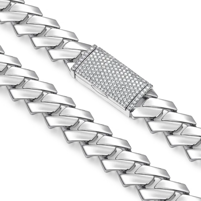 Womens Plain Gold Prong Cuban Link Chain aporro PreStyled Sets