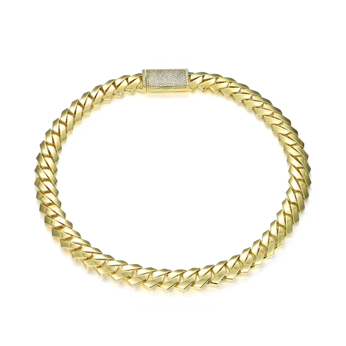 Womens Plain Gold Prong Cuban Link Chain aporro PreStyled Sets