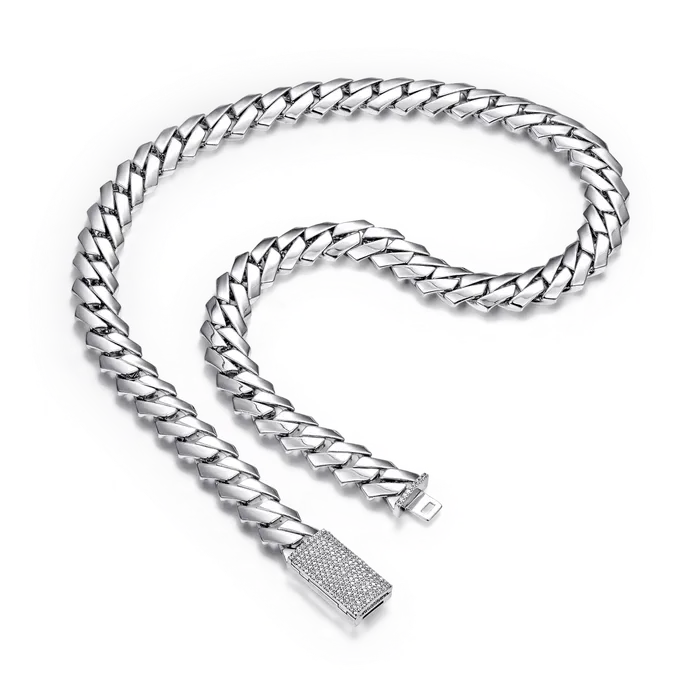Womens Plain Gold Prong Cuban Link Chain aporro PreStyled Sets