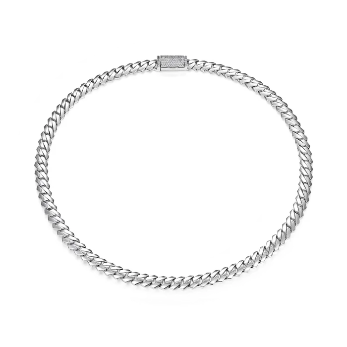 Womens Plain Gold Prong Cuban Link Chain aporro PreStyled Sets
