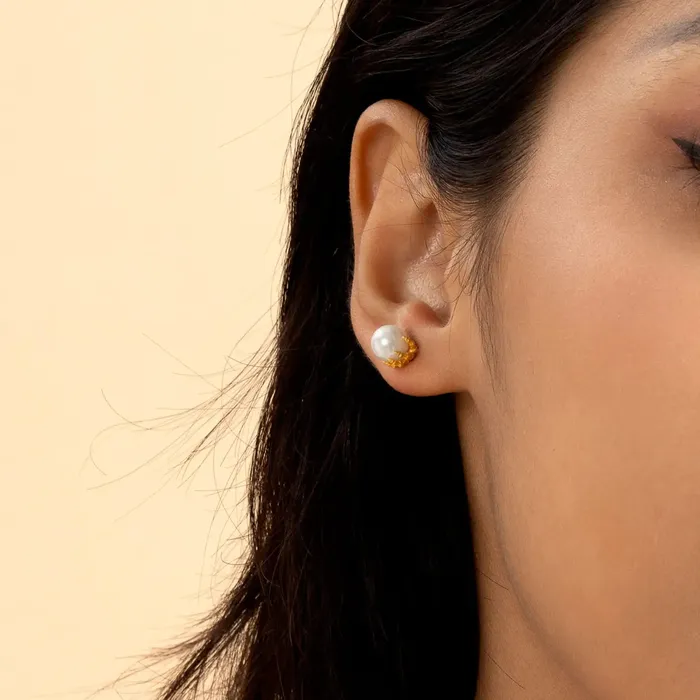 WONG Dragon Pearl Stud Earring aporro Earrings WONG Dragon Pearl Stud Earring aporro Earrings
