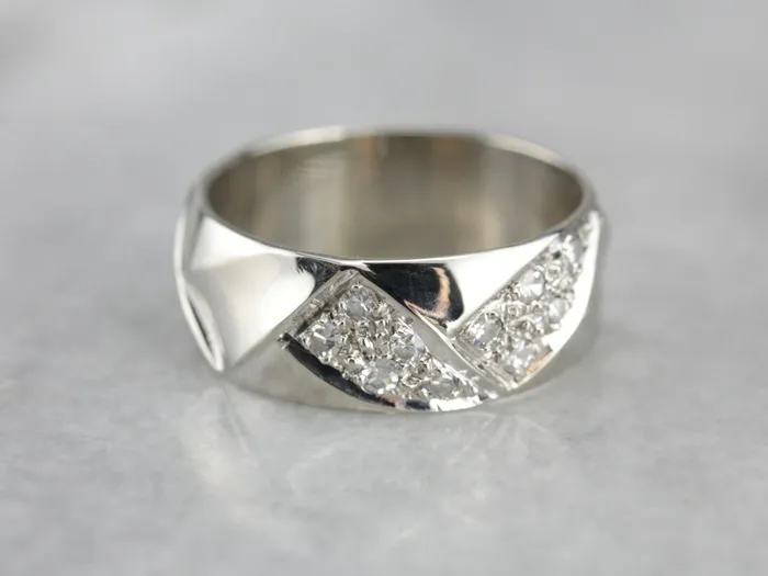Woven Diamond White Gold Band Market Square Jewelers Rings Woven Diamond White Gold Band Market Square Jewelers Rings