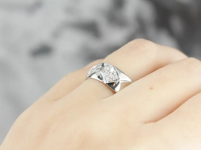 Woven Diamond White Gold Band Market Square Jewelers Rings Woven Diamond White Gold Band Market Square Jewelers Rings