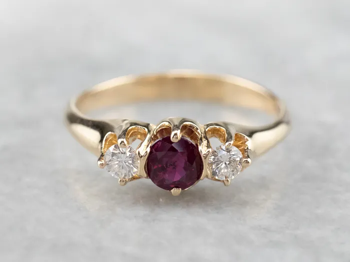 Yellow Gold Ruby and Diamond Ring Market Square Jewelers Rings Yellow Gold Ruby and Diamond Ring Market Square Jewelers Rings