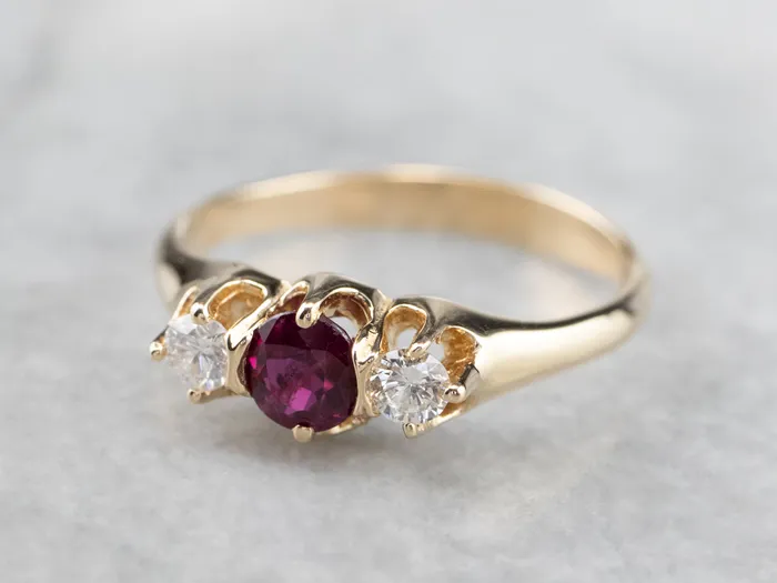 Yellow Gold Ruby and Diamond Ring Market Square Jewelers Rings Yellow Gold Ruby and Diamond Ring Market Square Jewelers Rings