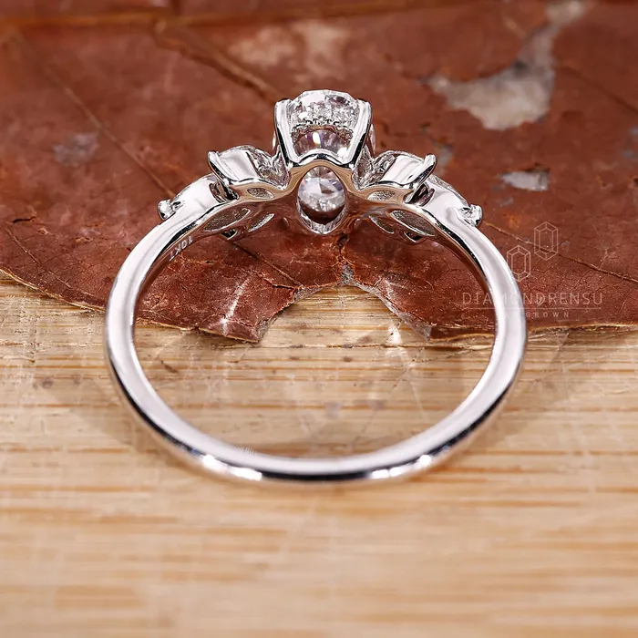 070 to 20 CT Oval Cut Muse Setting Lab Grown Diamond Engagement Ring Diamondrensu Rings