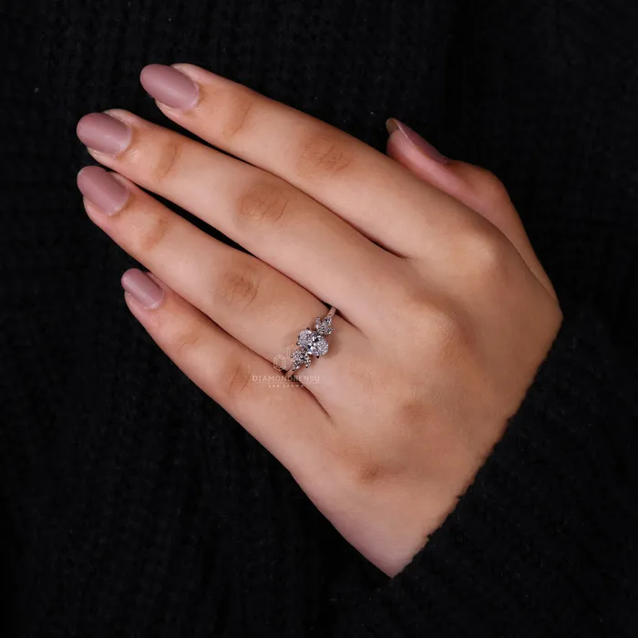 070 to 20 CT Oval Cut Muse Setting Lab Grown Diamond Engagement Ring Diamondrensu Rings