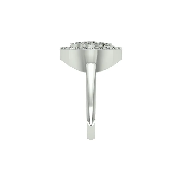 18k White Gold and Round Brilliant Cut Diamond Om Ring in size 55 and total gold weight of 367g Gold Palace Rings
