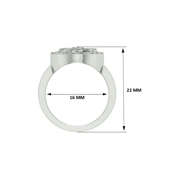 18k White Gold and Round Brilliant Cut Diamond Om Ring in size 55 and total gold weight of 367g Gold Palace Rings