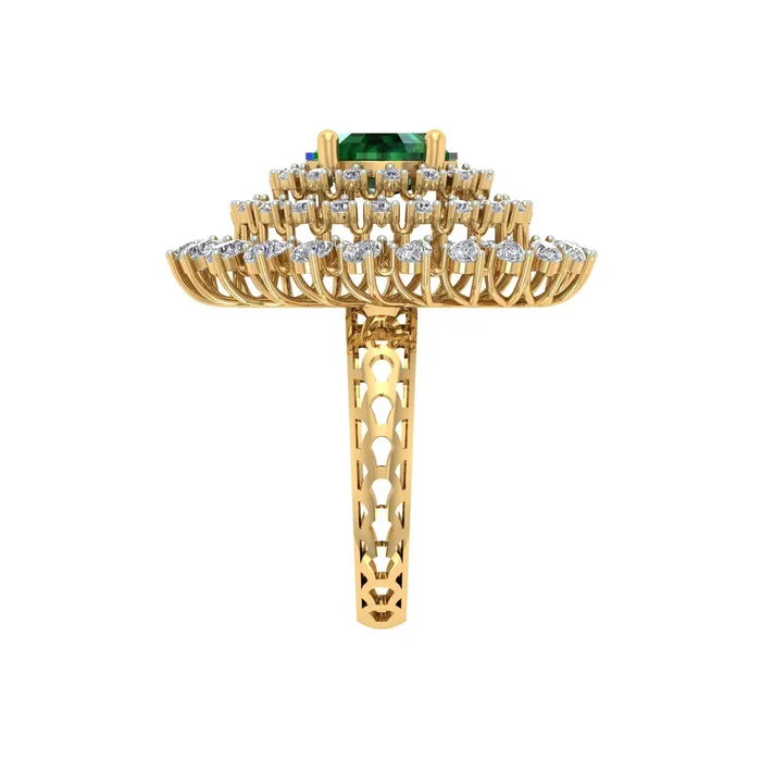 18k Yellow Gold and Diamond Fancy Ring in size 6 and total gold weight of 618g Gold Palace Rings