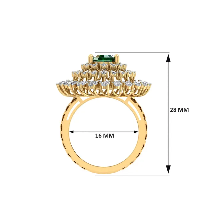 18k Yellow Gold and Diamond Fancy Ring in size 6 and total gold weight of 618g Gold Palace Rings