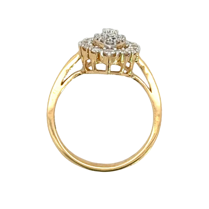 18k Yellow Gold and Diamond Pear Shaped Fancy Ring in size 55 and total gold weight of 314g Gold Palace Rings