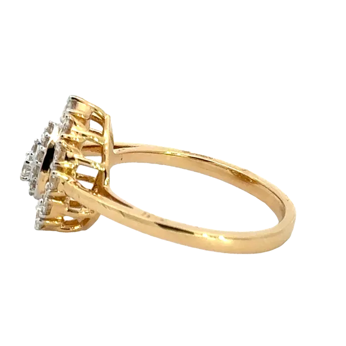 18k Yellow Gold and Diamond Pear Shaped Fancy Ring in size 55 and total gold weight of 314g Gold Palace Rings