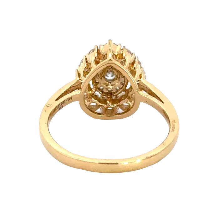 18k Yellow Gold and Diamond Pear Shaped Fancy Ring in size 55 and total gold weight of 314g Gold Palace Rings