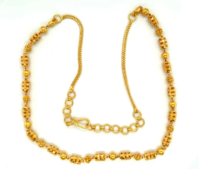 22K Gold 18 Inch Ornate Calcutta Mala Necklace Gold Palace Necklaces 22K Gold 18 Inch Ornate Calcutta Mala Necklace Gold Palace Necklaces