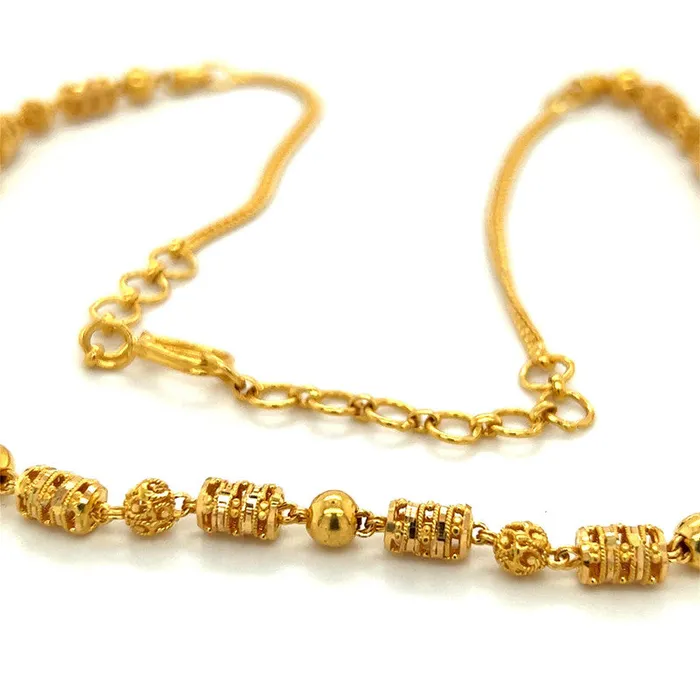 22K Gold 18 Inch Ornate Calcutta Mala Necklace Gold Palace Necklaces