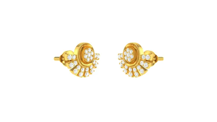 22k Yellow Cubic Zirconia Studs Fancy Earrings with gold weight of 3gm Gold Palace Earrings 22k Yellow Cubic Zirconia Studs Fancy Earrings with gold weight of 3gm Gold Palace Earrings