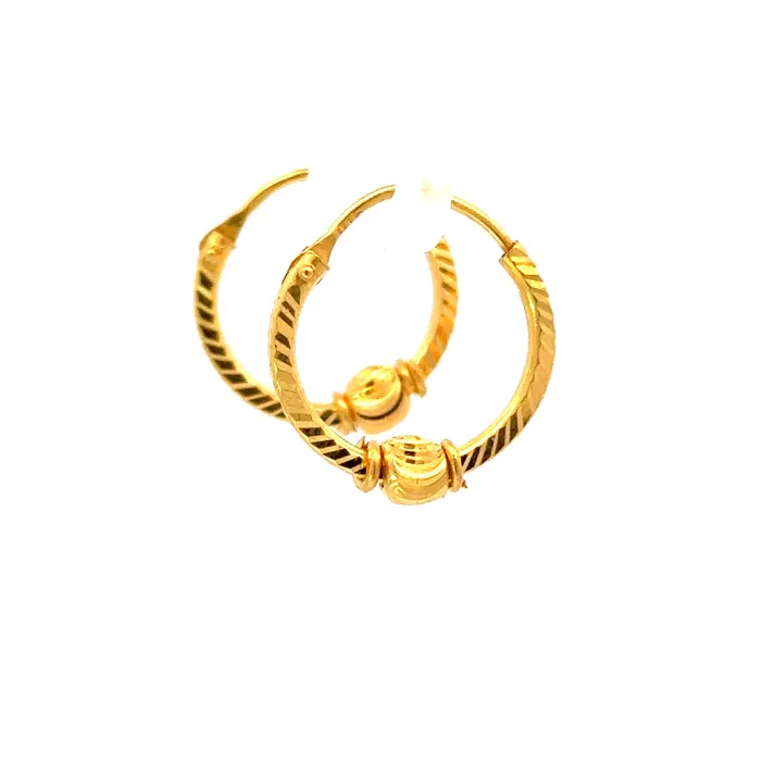 22k Yellow Gold Hoop Earrings with gold weight of 168g Gold Palace Earrings