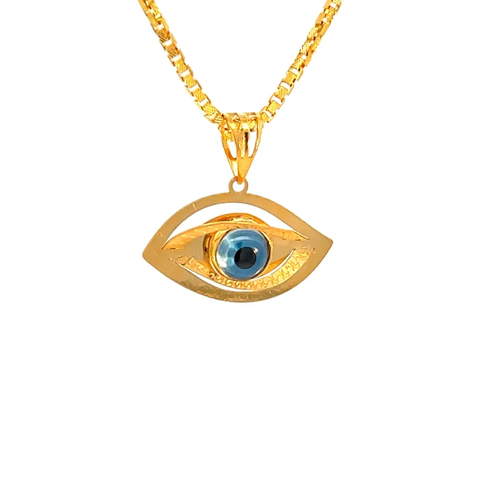 22k Yellow Gold Religious Evil Eye Medium Pendants with gold weight of 159g Gold Palace Bracelets