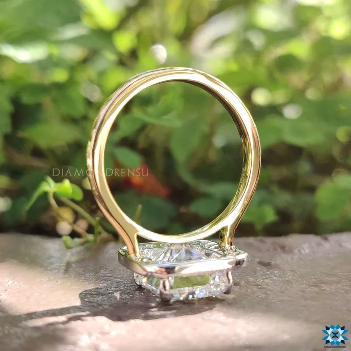 506 TCW Radiant Cut Cathedral Set Halo Moissanite Engagement Ring Diamondrensu Rings 506 TCW Radiant Cut Cathedral Set Halo Moissanite Engagement Ring Diamondrensu Rings