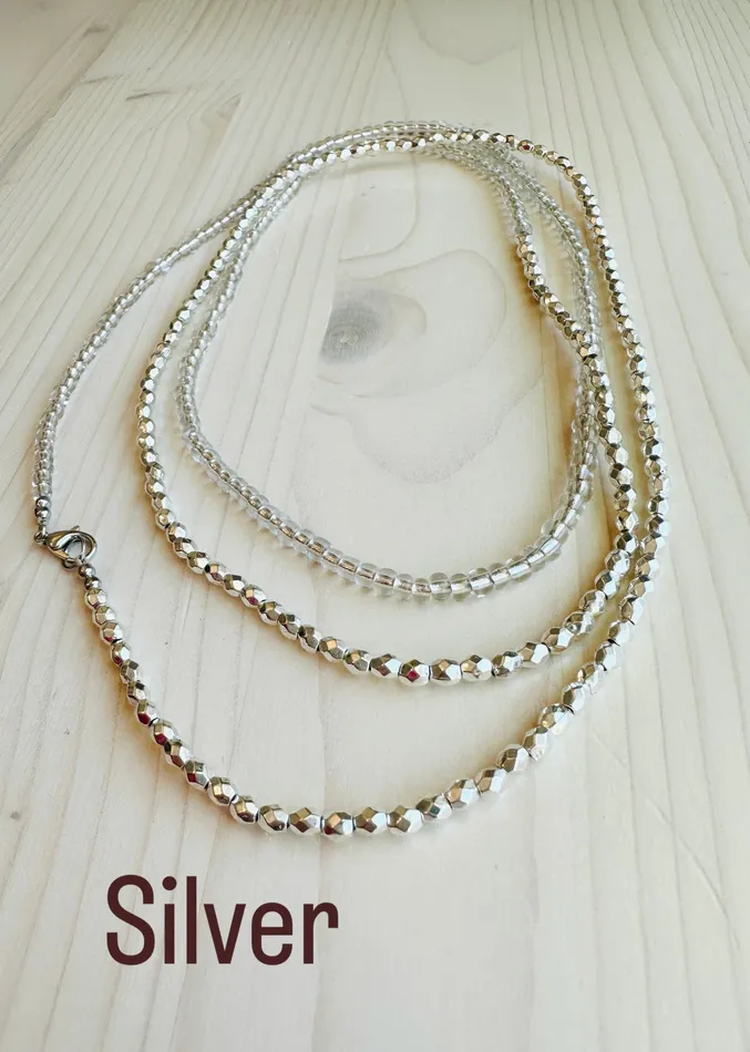 Beaded Wrap NecklaceBracelet Silver House of Sanchez Bracelets