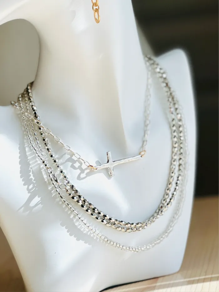 Beaded Wrap NecklaceBracelet Silver House of Sanchez Bracelets