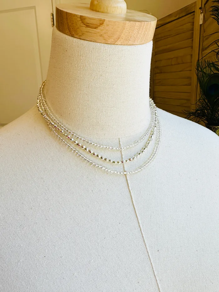 Beaded Wrap NecklaceBracelet Silver House of Sanchez Bracelets