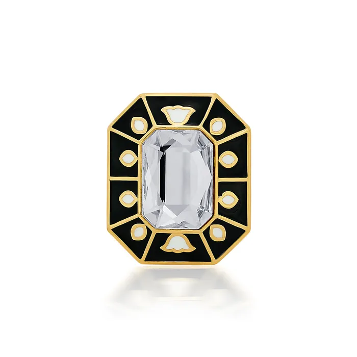 Blaze Chevron Crystal Ring Isharya Modern Indian Jewelry Rings