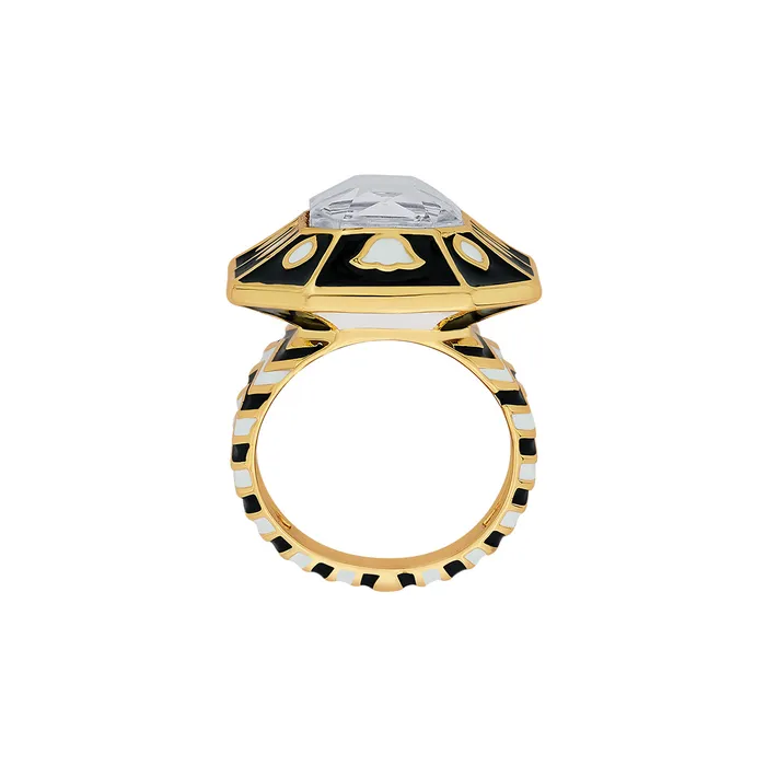 Blaze Chevron Crystal Ring Isharya Modern Indian Jewelry Rings