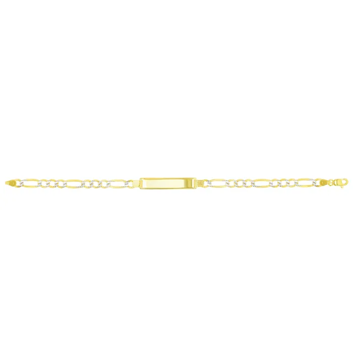Bracelets DecadenceJewelry 14K Yellow Gold Figaro 120 7 ID Bracelet