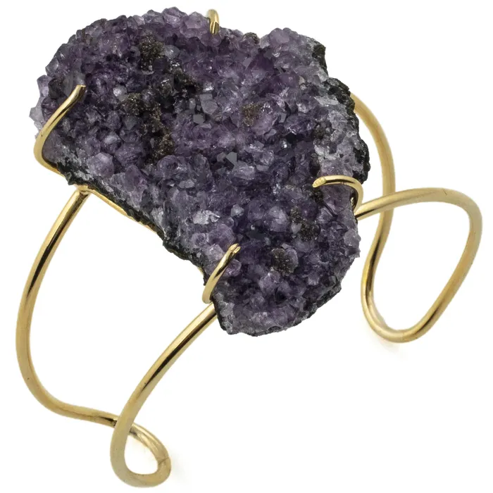 Bracelets Druzy Amethyst Cuff Bracelet Kalifano