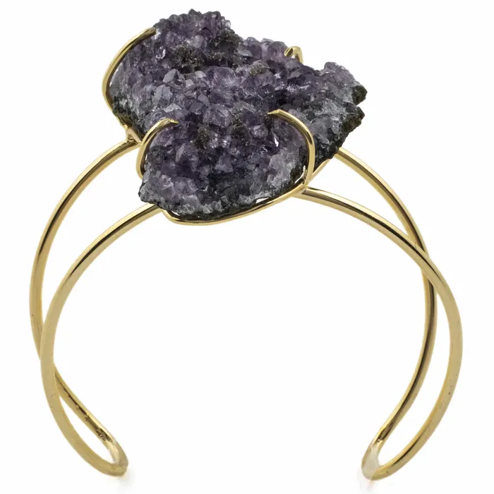 Bracelets Druzy Amethyst Cuff Bracelet Kalifano