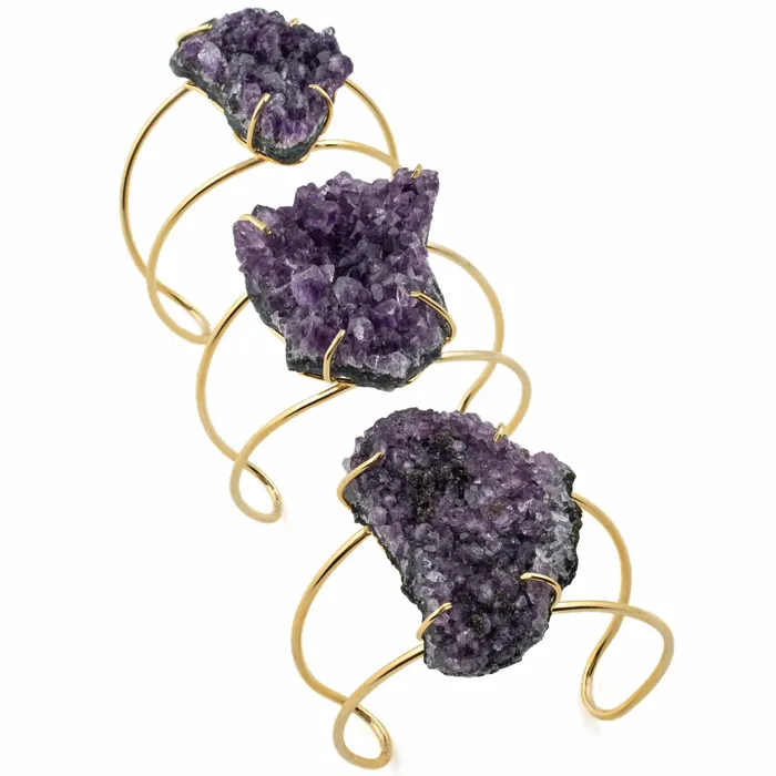 Bracelets Druzy Amethyst Cuff Bracelet Kalifano
