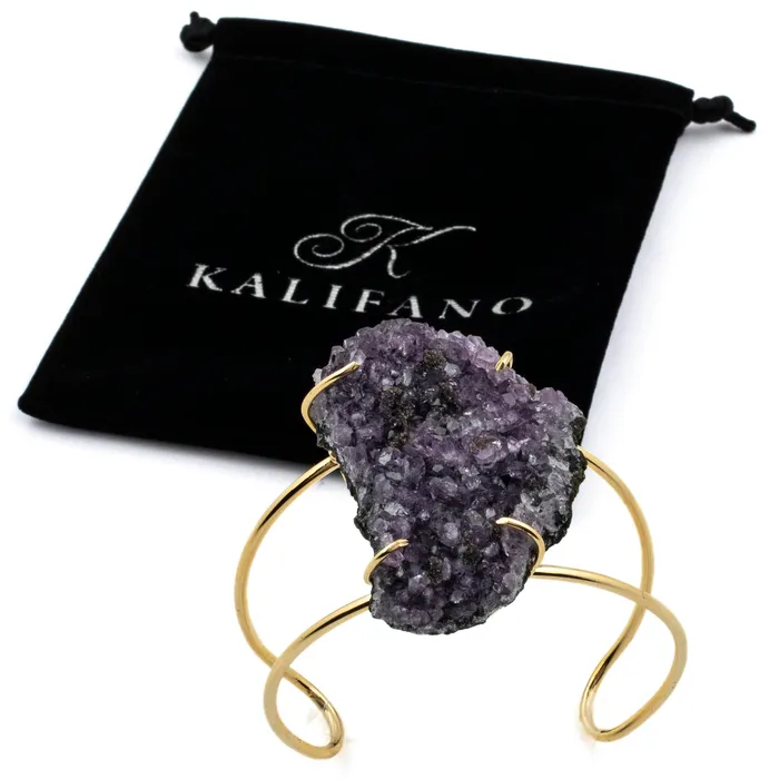 Bracelets Druzy Amethyst Cuff Bracelet Kalifano