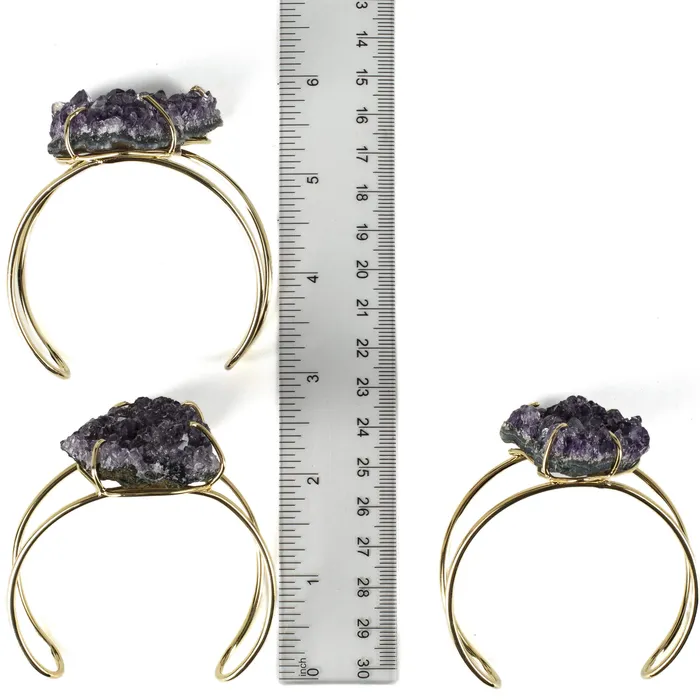 Bracelets Druzy Amethyst Cuff Bracelet Kalifano