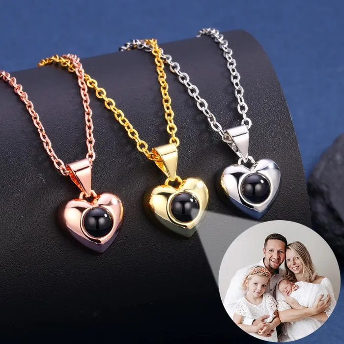 Custom Heart Apple Hidden Photo Necklace Hidden Forever Necklaces