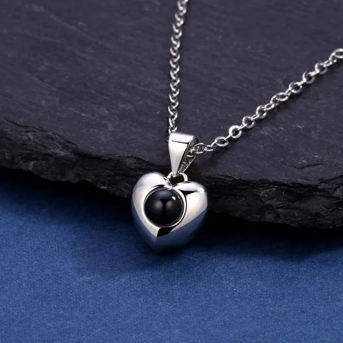 Custom Heart Apple Hidden Photo Necklace Hidden Forever Necklaces