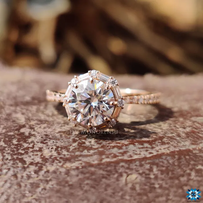 Dazzling 173 TW Round Cut Pave Wrap Unique Halo Engagement Ring Diamondrensu Rings Dazzling 173 TW Round Cut Pave Wrap Unique Halo Engagement Ring Diamondrensu Rings