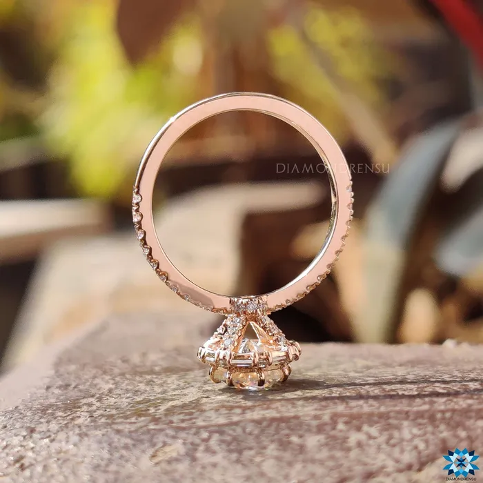 Dazzling 173 TW Round Cut Pave Wrap Unique Halo Engagement Ring Diamondrensu Rings Dazzling 173 TW Round Cut Pave Wrap Unique Halo Engagement Ring Diamondrensu Rings
