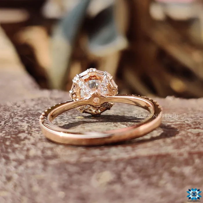 Dazzling 173 TW Round Cut Pave Wrap Unique Halo Engagement Ring Diamondrensu Rings Dazzling 173 TW Round Cut Pave Wrap Unique Halo Engagement Ring Diamondrensu Rings