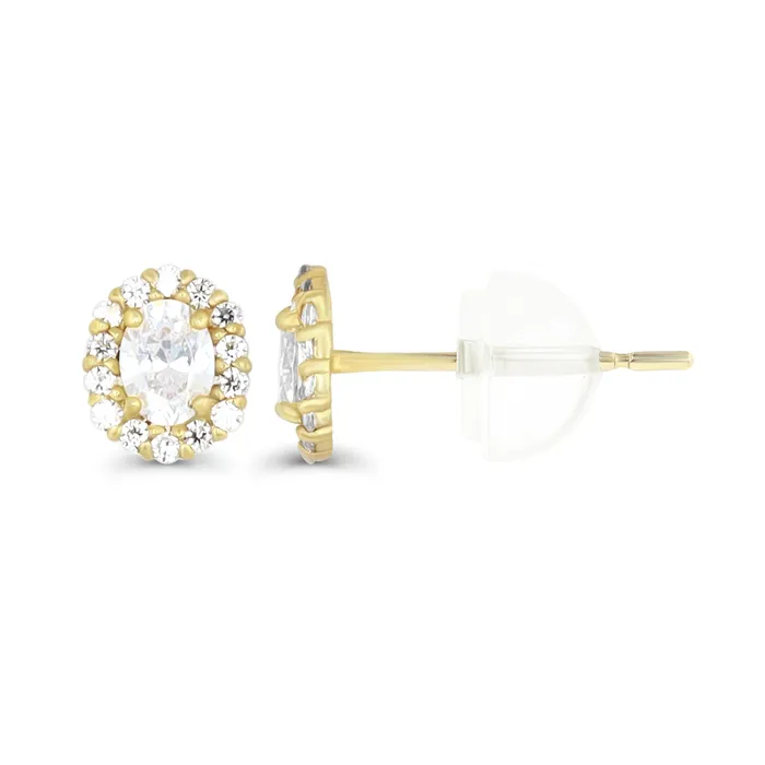 DecadenceJewelry Earrings 14K Yellow Solid Gold Pave 4mm Oval Halo Stud Earrings With Push Backs 4x3mm Oval Halo Stud Earrings Solid Gold Stud Earrings for Women and Girls DecadenceJewelry Earrings 14K Yellow Solid Gold Pave 4mm Oval Halo Stud Earrings With Push Backs 4x3mm Oval Halo Stud Earrings Solid Gold Stud Earrings for Women and Girls