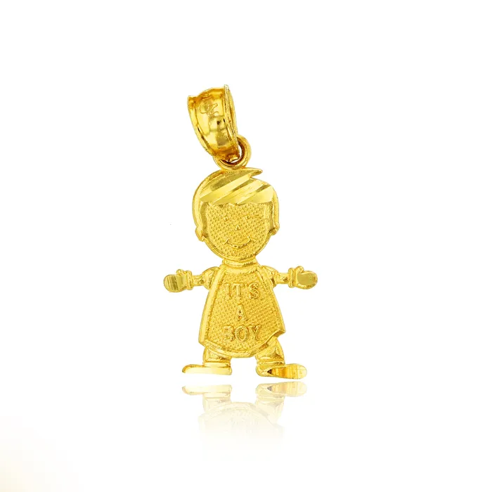 DecadenceJewelry PreStyled Sets 14K Yellow Gold Its A Boy Congratulations Dangling Pendant DecadenceJewelry PreStyled Sets 14K Yellow Gold Its A Boy Congratulations Dangling Pendant