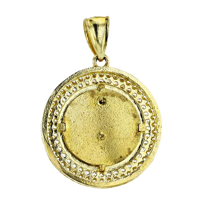 DecadenceJewelry Rings 14K TwoTone Gold 30x21mm Micropave Lion Head Circle Pendant DecadenceJewelry Rings 14K TwoTone Gold 30x21mm Micropave Lion Head Circle Pendant