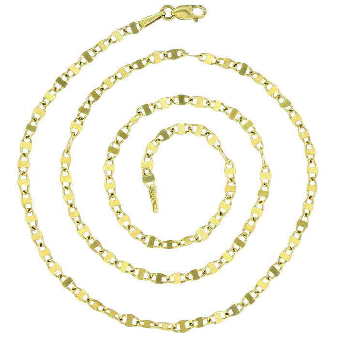 DecadenceJewelry Rings 14K Yellow Gold Solid 2mm250mm Diamond Cut Mariner Chain with Lobster Claw Clasp Italian Gold Necklaces Gold Mariner Necklaces for Men and Women DecadenceJewelry Rings 14K Yellow Gold Solid 2mm250mm Diamond Cut Mariner Chain with Lobster Claw Clasp Italian Gold Necklaces Gold Mariner Necklaces for Men and Women