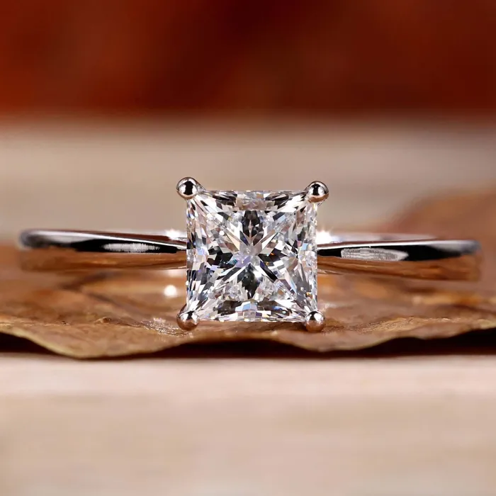 Diamondrensu 10 CT Princess Cut Lab Grown Diamond Solitaire Engagement Ring Rings Diamondrensu 10 CT Princess Cut Lab Grown Diamond Solitaire Engagement Ring Rings