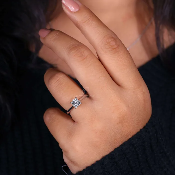 Diamondrensu 10 CT Princess Cut Lab Grown Diamond Solitaire Engagement Ring Rings Diamondrensu 10 CT Princess Cut Lab Grown Diamond Solitaire Engagement Ring Rings