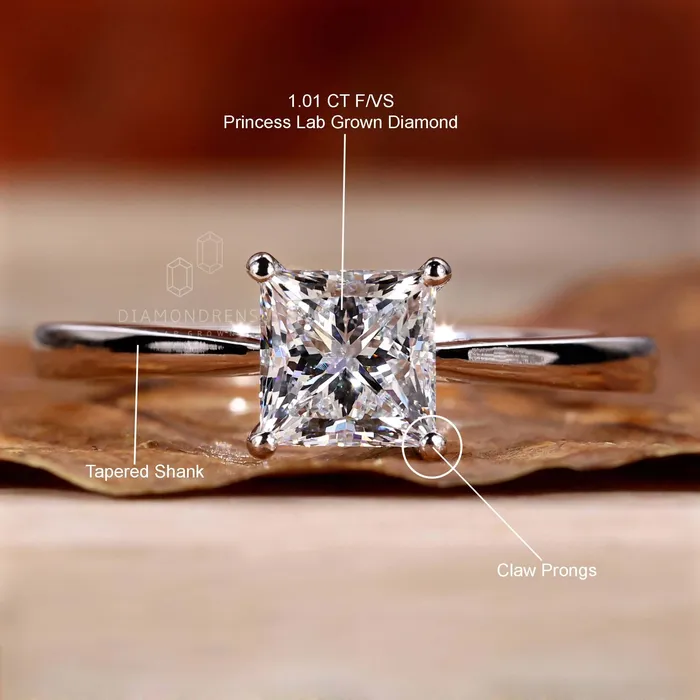 Diamondrensu 10 CT Princess Cut Lab Grown Diamond Solitaire Engagement Ring Rings Diamondrensu 10 CT Princess Cut Lab Grown Diamond Solitaire Engagement Ring Rings