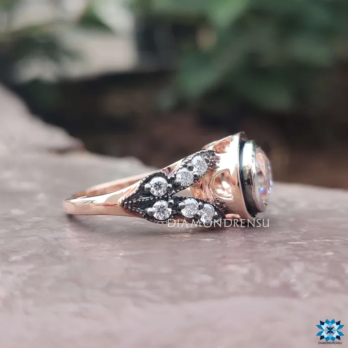 Diamondrensu 175 TCW Round Old European Cut Antique Vintage Moissanite Ring Rings Diamondrensu 175 TCW Round Old European Cut Antique Vintage Moissanite Ring Rings