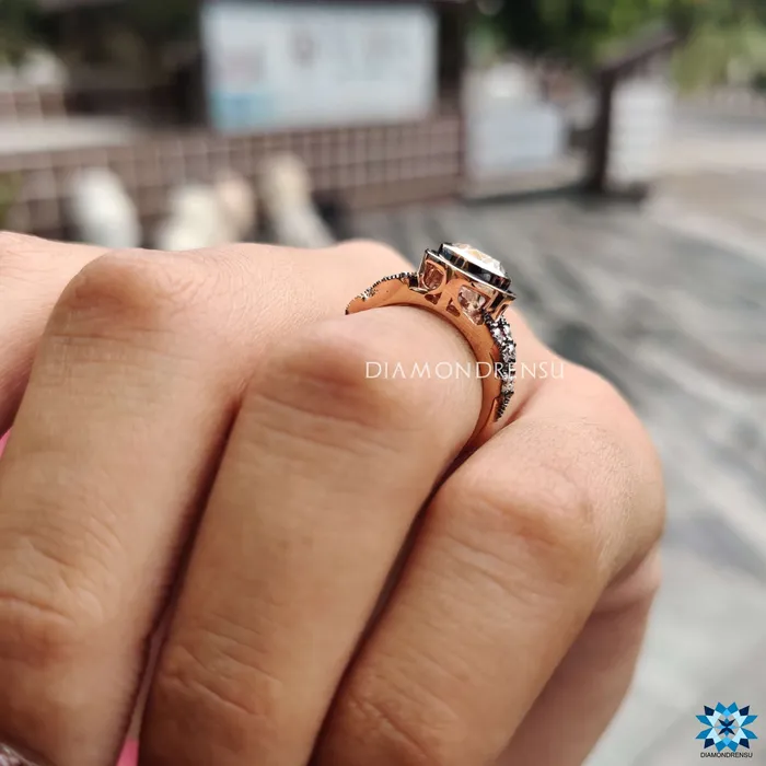 Diamondrensu 175 TCW Round Old European Cut Antique Vintage Moissanite Ring Rings Diamondrensu 175 TCW Round Old European Cut Antique Vintage Moissanite Ring Rings