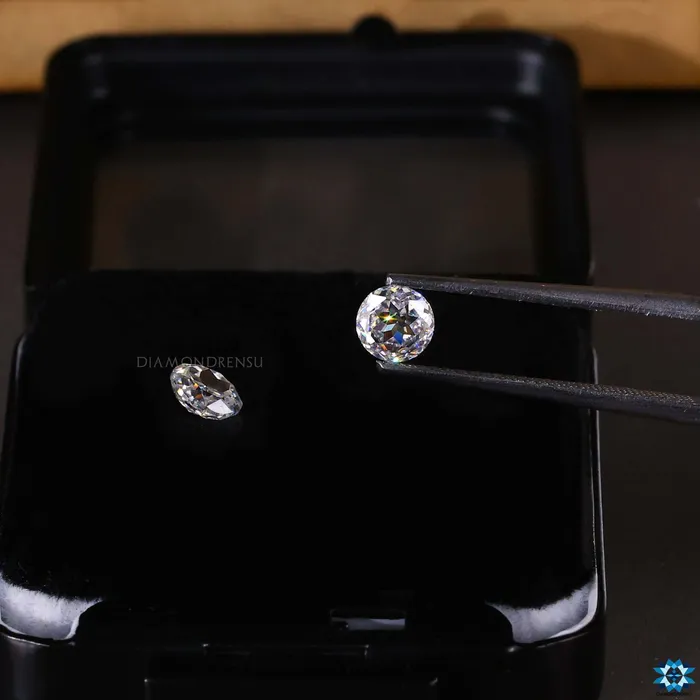 Diamondrensu Earrings 050 to 40 TW Round Rose Cut Best Pair Loose Moissanite for Stud Earrings